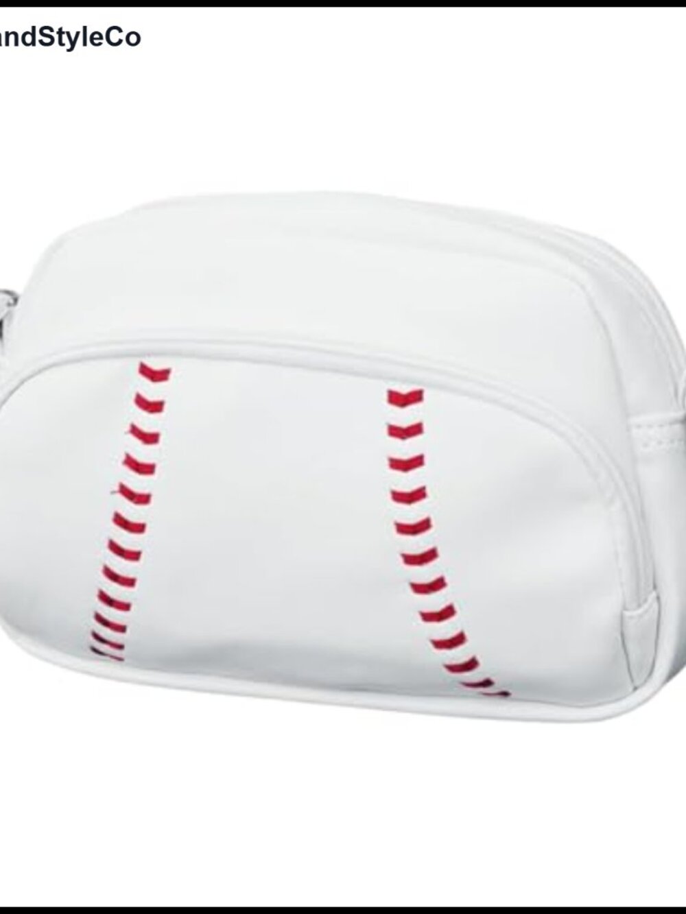 Faux Leather Crossbody Purse Adjustable Strap Baseball Handbag